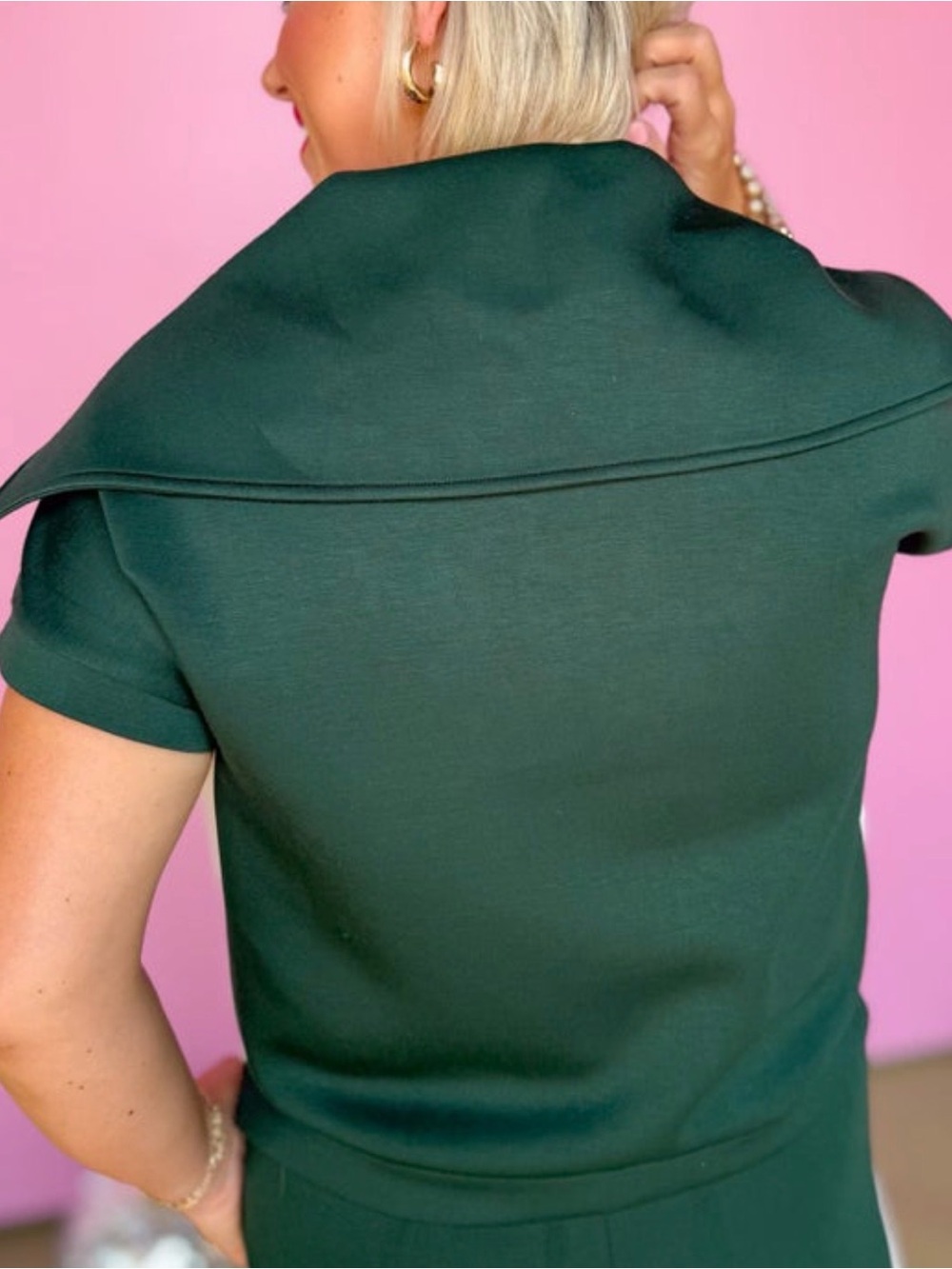 Women's Wide-Leg Pants and top in Forest Green - Picture 9 of 12